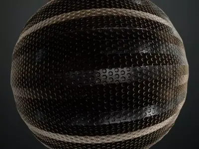 Perforated Corrugated Metal Grill PBR Seamless Texture