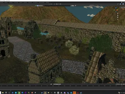 Lost City Modular Ruined Town Perfect for Game Development Low-poly 3D model