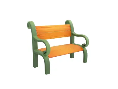 Cartoon Bench 3D model