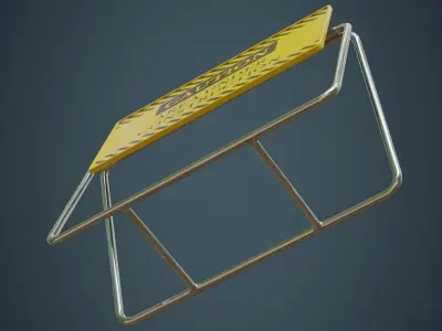 Traffic Barrier 4A Low-poly 3D model