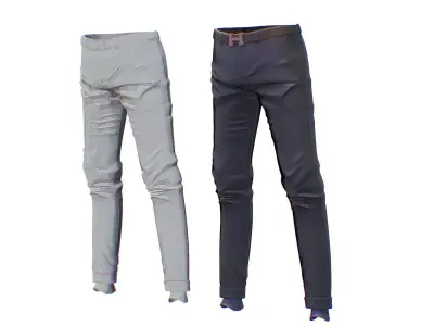 Black Pants - Trousers Denim - Brown Jeans High-Poly 3D model