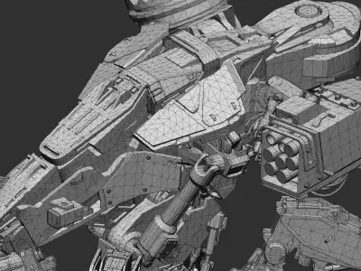 Sci-fi Bot Low-poly 3D model