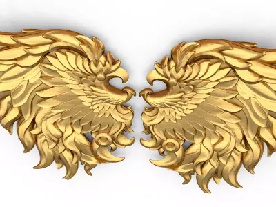 Wings Printable carved decorative 01 3D print model