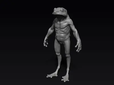 Frog Humanoid Creature 3D model