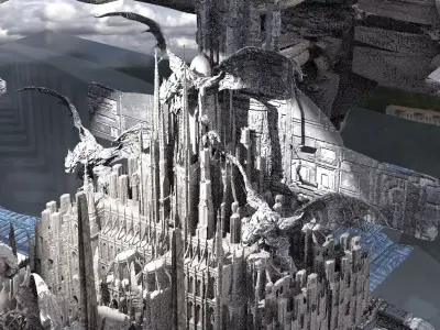 High inquisitors City center Dragon Sci-Fi City kit bash 3D model