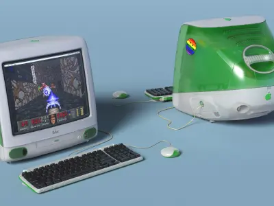  Apple iMac 1998 Green with Stickers 