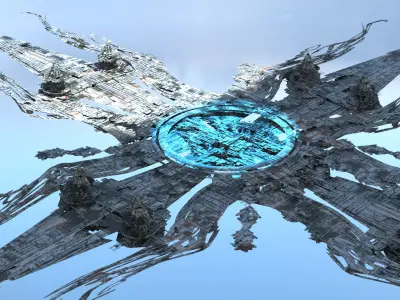 Deep Sea interstellar array floor Low-poly 3D model
