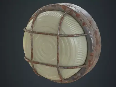 Bulkhead Light 2D Low-poly 3D model