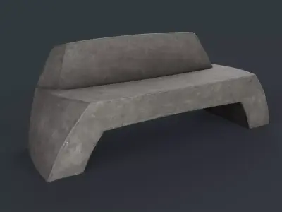 Modern Outdoor Bench 85 PBR Game Ready Low-poly 3D model