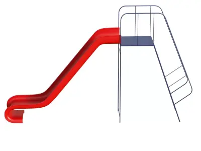 Red Playground Slide Low-poly 3D model