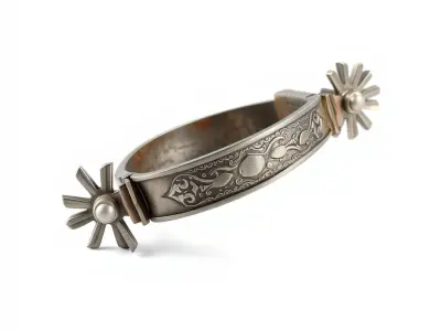 Intricate Engraved Cowboy Spurs model pack Low-poly 3D model