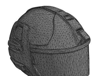 SciFi Pilot Combat Helmet Low-poly 3D model