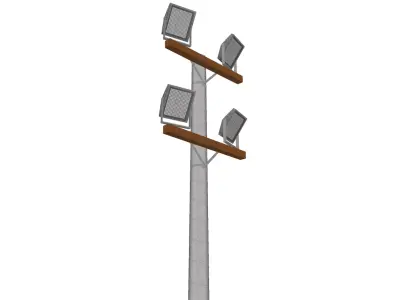 Concrete Lamp Post - Light Pole - Light Post - Street Light 19 3D model