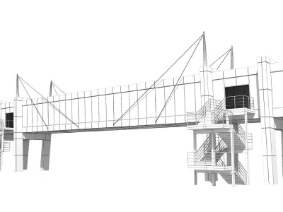 Street Pedestrian Bridge 3D model