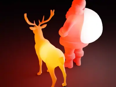 Santa and Reindeer Indirect Lighting 3D model