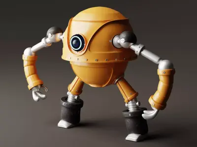 Robot V23 Low-poly 3D model