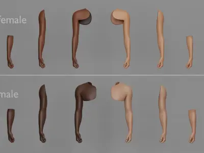 Tattoo Artist Arm Pack 3D model