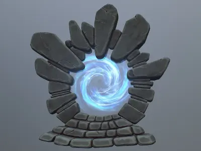 Stone Portal 2 Low-poly 3D model