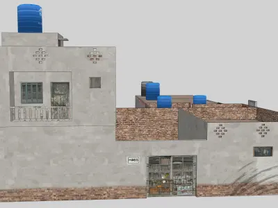 Street Shops 9 Low-poly 3D model