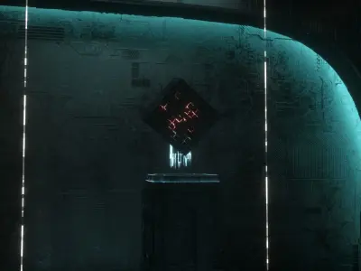 Dark Metal Tunnel Cube 3D model
