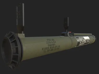 PGS RPG-26 and RSHG-2 Disposable Launchers Low-poly 3D model