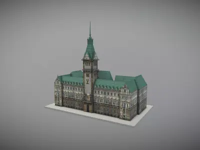 Hamburg Town Hall Low-poly 3D model