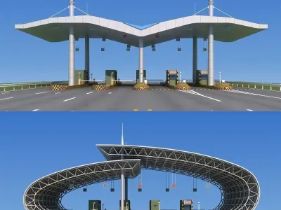 Highway toll station 3D model