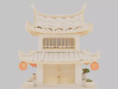 Stylized Fantasy Viking Village Low-poly 3D model