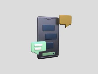 3D app web Icon Low-poly 3D model-15 Low-poly 3D model