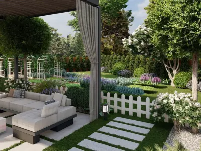 3D Exterior Scene 3D model design garden and landscape 3D model 2