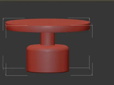 COFFEE TABLE GLAM WHITE 3D model