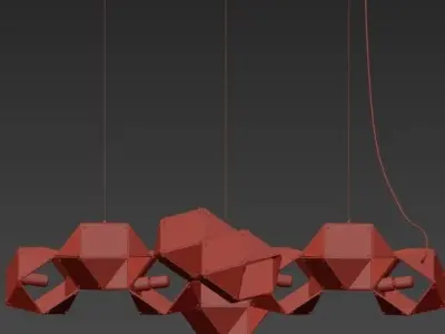 WELLES Long Chandelier von Gabriel Scott 3D model