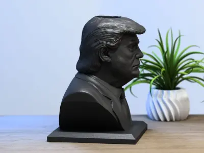 President trump bust pen holder Perfect Gamer Gift 3D print model