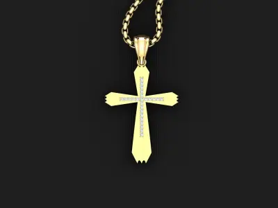 Cross Light Gold 3CP032 3DM STL 3D model