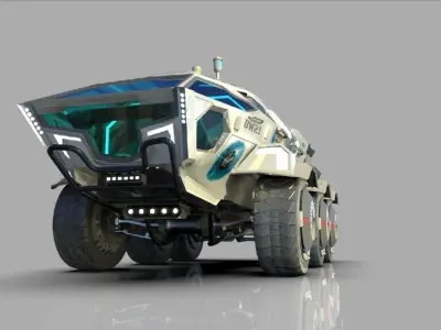 Mars Rover Vehicle BW21 - Concept Design Low-poly 3D model