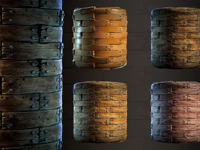 Wood Planks stylized - VOL 10 - SBsar - Maps Texture