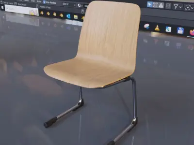 Wooden Shell Chair 3D model