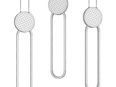 MANCHESTER three pendants in gold Low-poly 3D model