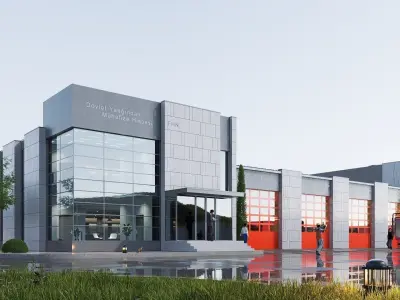 fire station Low-poly 3D model