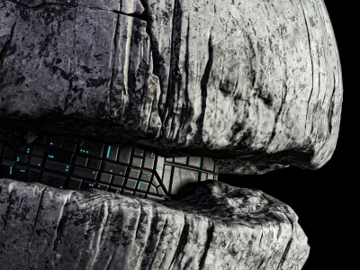 Death Moon Sci Fi Planet Base Low-poly 3D model