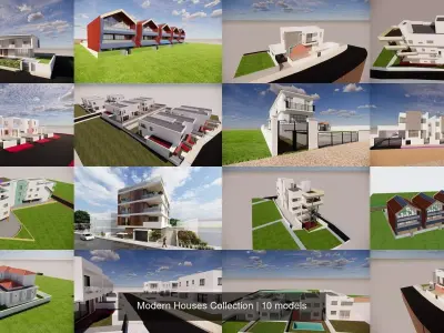 Modern Houses Collection 3D Model Pack