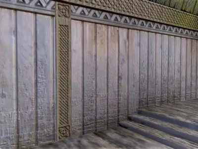 Ancient Viking Longhouse Low-poly 3D model