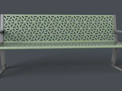 Metal Modern Bench 11 PBR Game Ready Low-poly 3D model