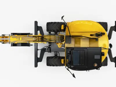 Wheeled Mini Excavator 3D model
