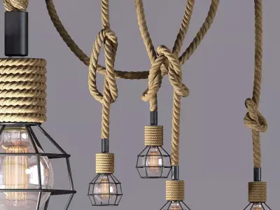 Rope Suspension Lamp 3D model