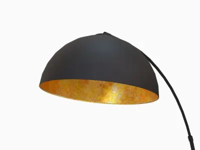 Black Arc Floor Lamp Low-poly 3D model