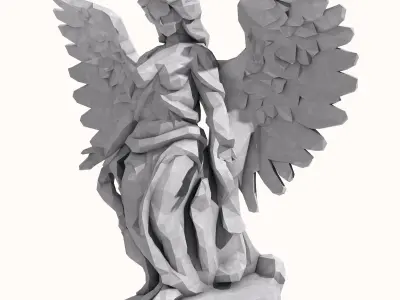 Angel statue low poly 1 3D print model