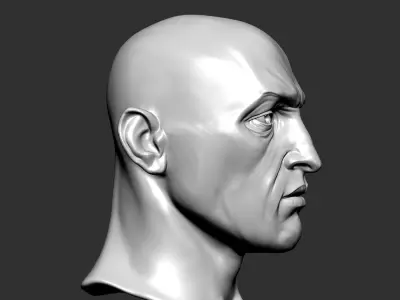 Male head sculpt human anatomy fantasy futuristic  3D model