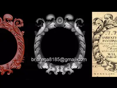 3D Frame - Wood Carving STL Model for CNC Router 3D print model