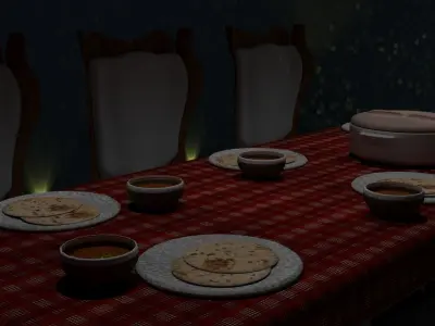 Dinner furniture table 3D model